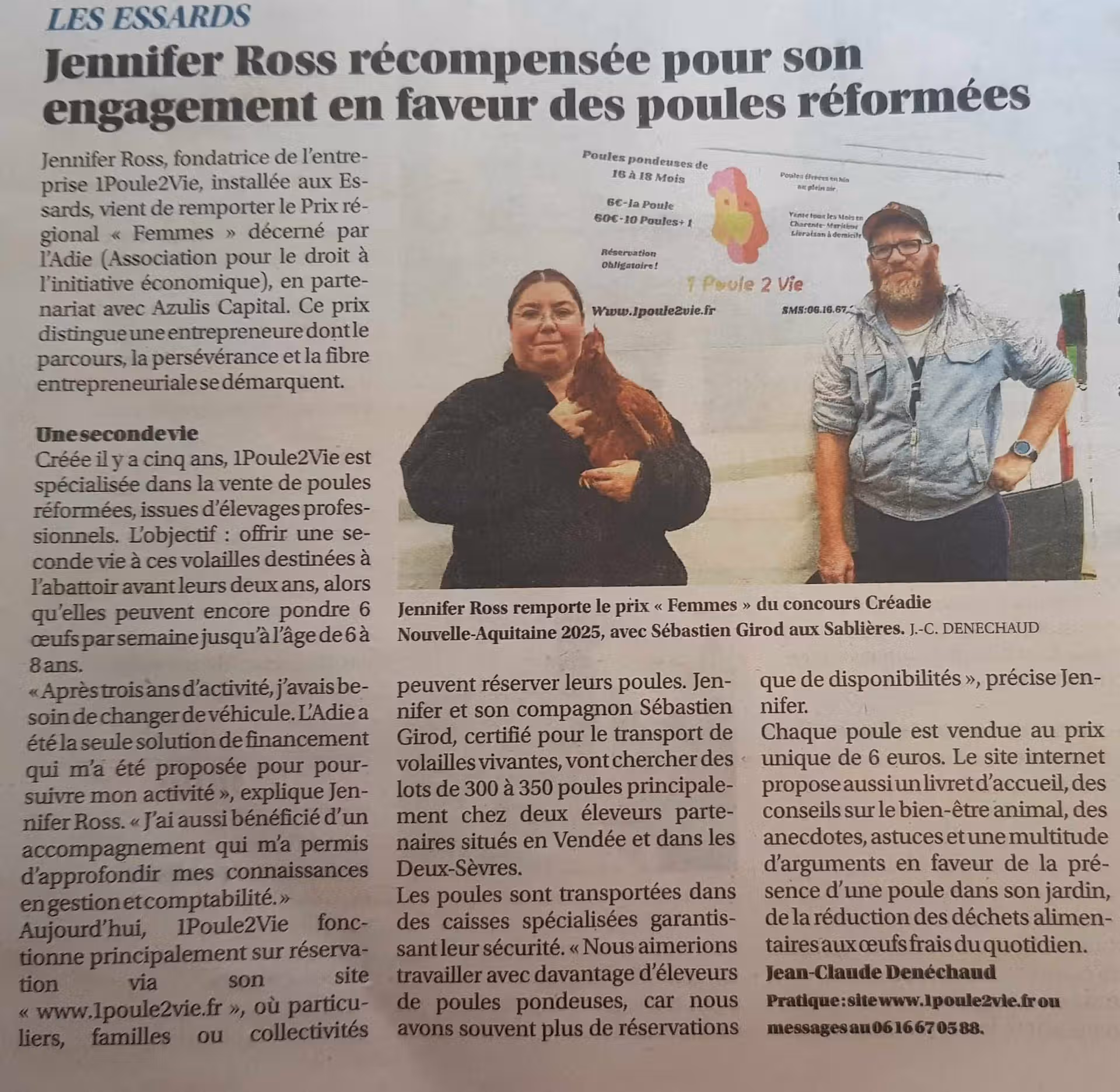 Article Sud Ouest 1Poule2Vie